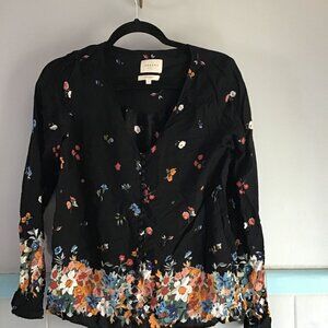 sezane floural blouse size Medium